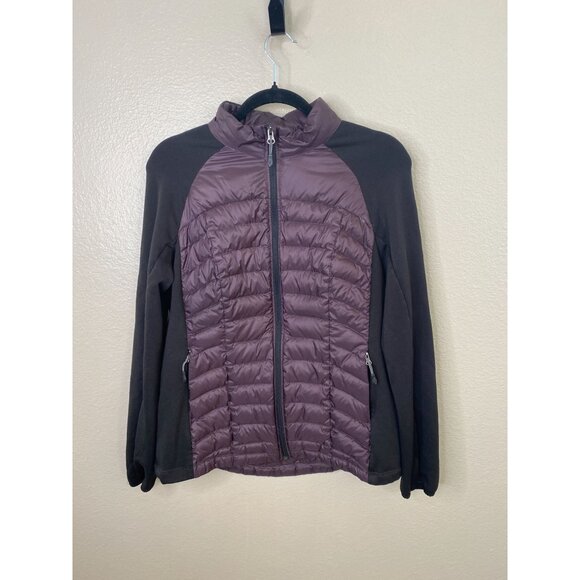 Weatherproof 32 Degrees Womens Lightweight Hybrid Jacket L Purple Black Full-Zip - Picture 2 of 7
